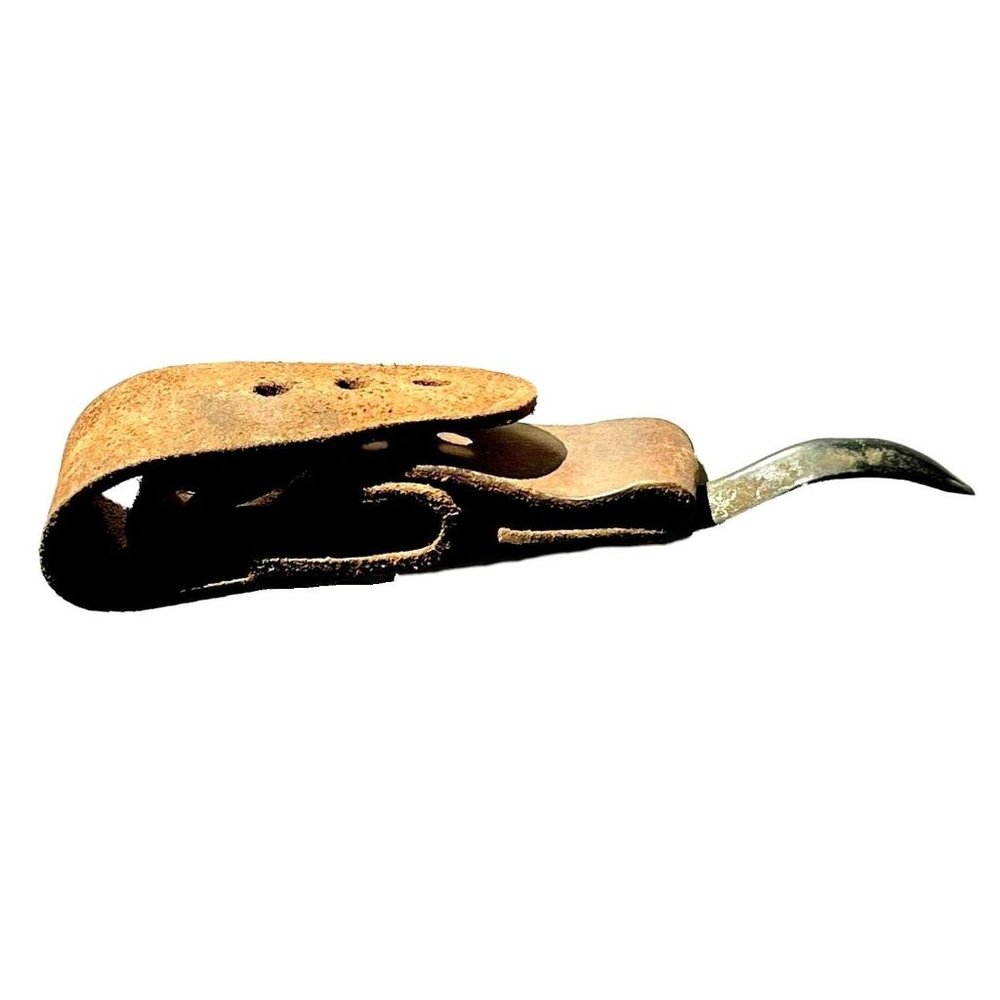 Vintage Primitive Leather Corn Husking Tool Farming Agriculture